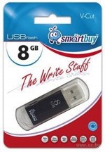 USB Накопитель 8GB SmartBuy V-Cut черный