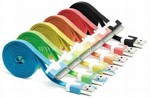 Дата-кабель USB iPhone 2G/3G/3GS/4G плоский цветной